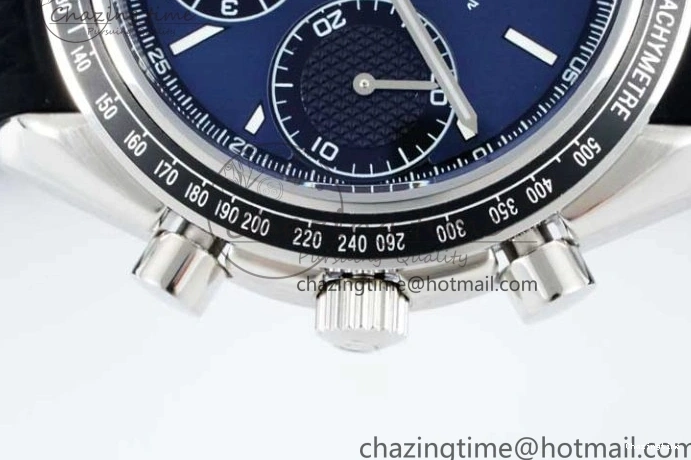 1227 SportInspired Speedmaster Racing Master SS HKF Best Edition Blue Black Dial on Black Rubber Strap A 7817